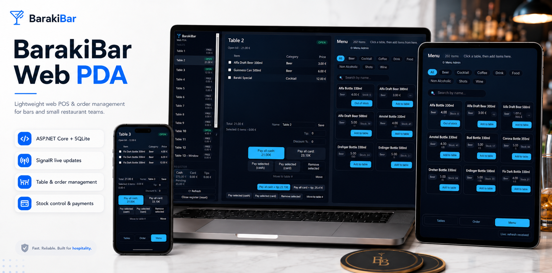 BarakiBar Web PDA dashboard preview